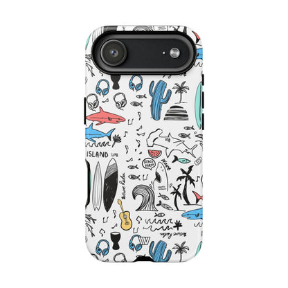 Doodle Beach Party Tough Phone Case – iPhone 17 Air, Matte