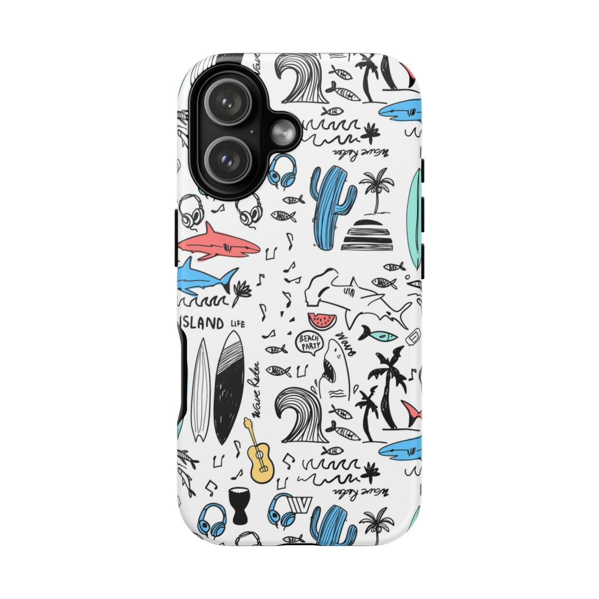 Doodle Beach Party Tough Phone Case – iPhone 17, Matte