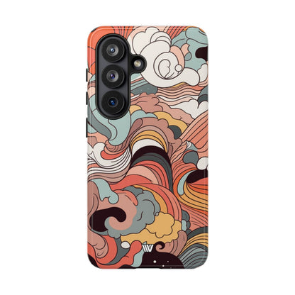 Abstract Doodle Clouds Tough Phone Case – Samsung Galaxy S26, Glossy