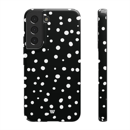 Black and White Dots Tough Phone Case – Samsung Galaxy S22, Glossy