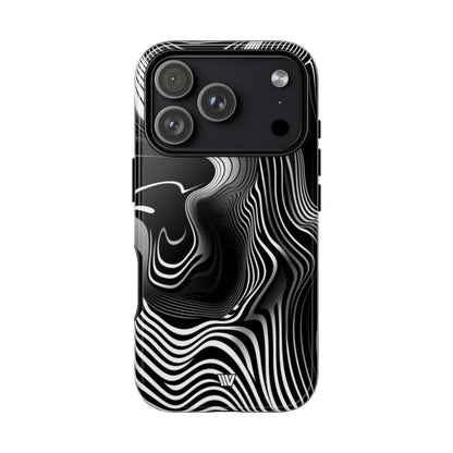 Abstract Zebra Stripes Tough Phone Case – iPhone 18 Pro, Glossy