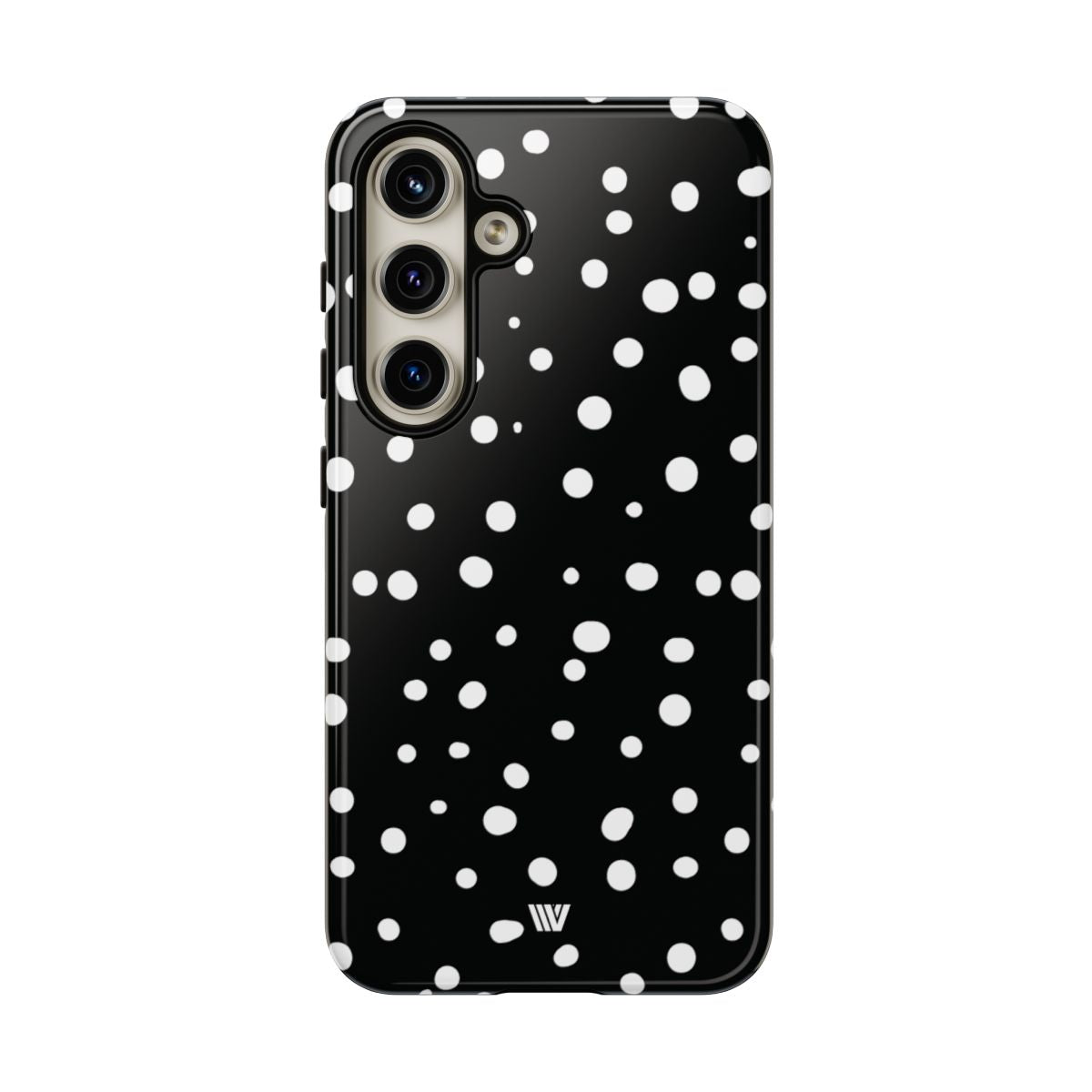 Black and White Dots Tough Phone Case – Samsung Galaxy S24, Glossy