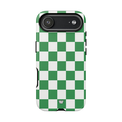 GREEN WHITE CHECKERBOARD | Tough Phone Case