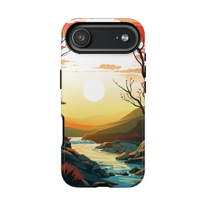 River Sunset Tough Phone Case – iPhone 17 Air, Glossy