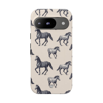 Horse Sketches Tough Phone Case – Google Pixel 9, Matte