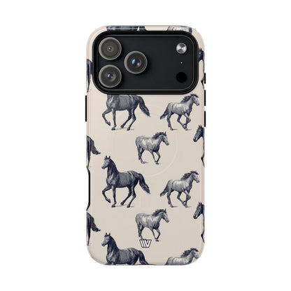 Horse Sketches MagSafe Tough iPhone Case – iPhone 18 Pro Max, Glossy