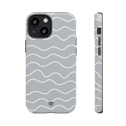 Gray Waves Tough Phone Case – iPhone 13 Mini, Glossy