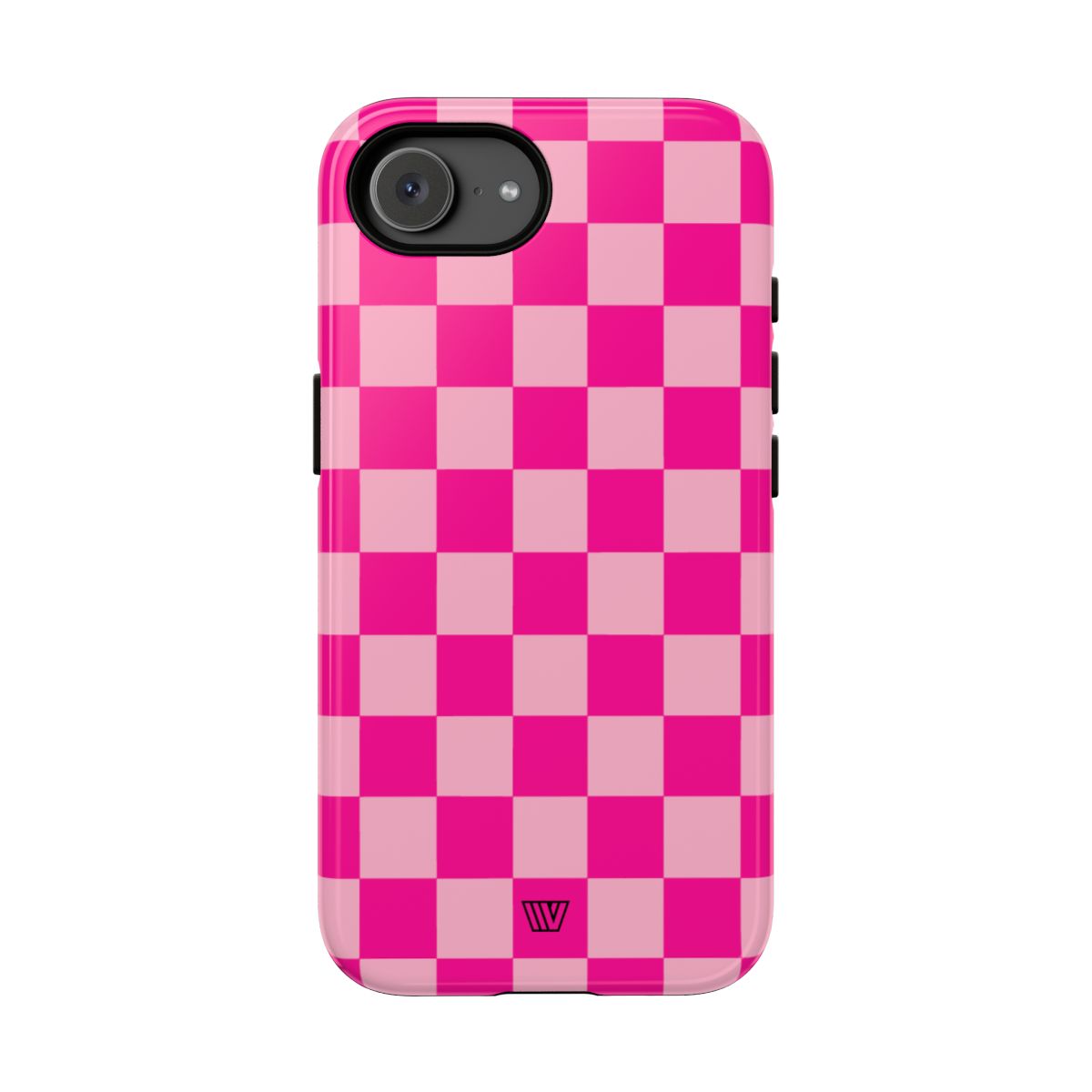 Hot Pink Checkerboard Tough Phone Case – iPhone 17e, Glossy