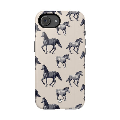 Horse Sketches Tough Phone Case – iPhone 17e, Glossy