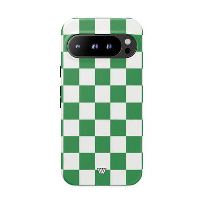 GREEN WHITE CHECKERBOARD | Tough Phone Case