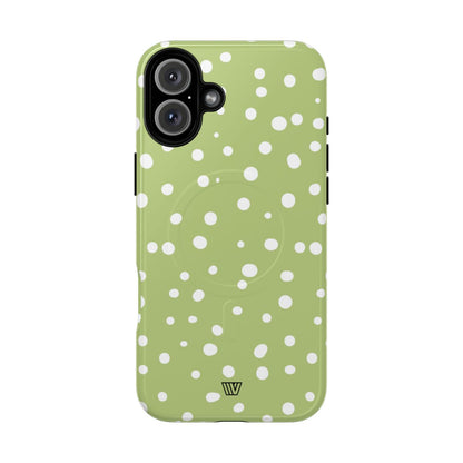 PALE OLIVE DOTS | MagSafe Tough iPhone Case