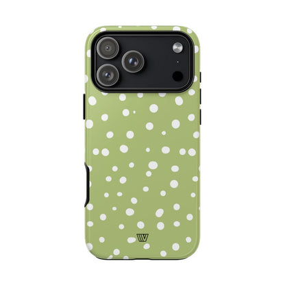 Pale Olive Dots Tough Phone Case – iPhone 18 Pro Max, Glossy