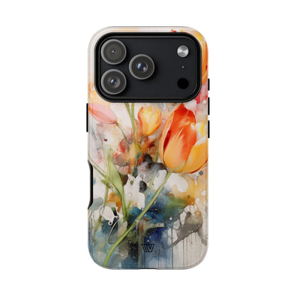 Watercolor Tulips Tough Phone Case – iPhone 18 Pro, Glossy