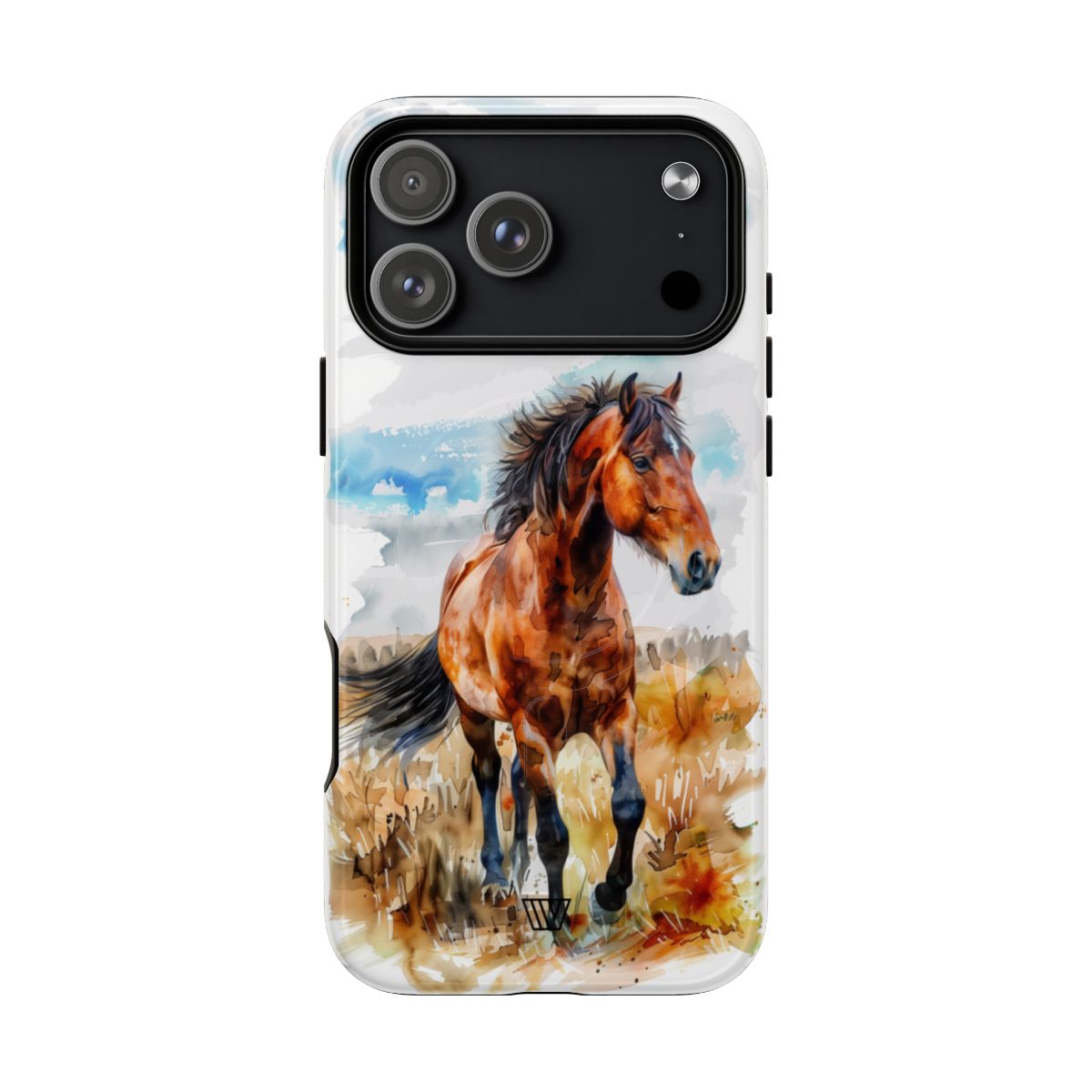 Watercolor Horse MagSafe Tough iPhone Case – iPhone 17 Pro Max, Glossy