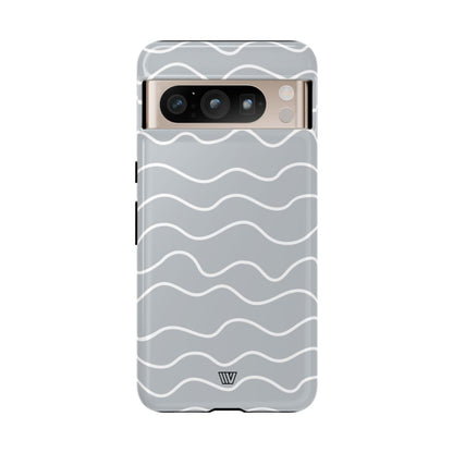 Gray Waves Tough Phone Case – Google Pixel 8 Pro, Glossy