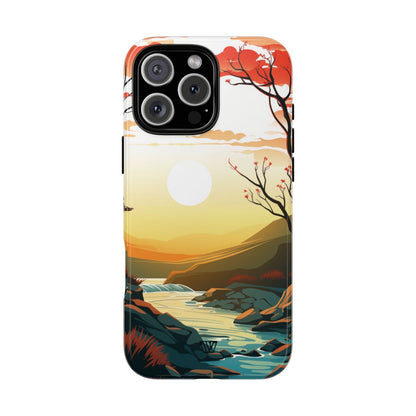 River Sunset Tough Phone Case – iPhone 16 Pro Max, Glossy