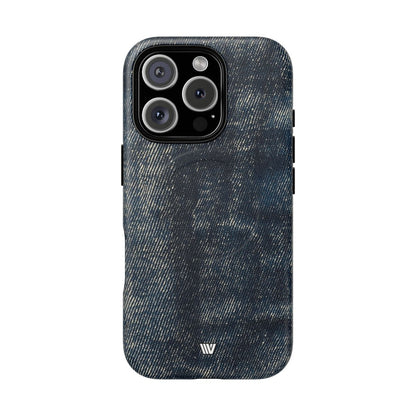 Faded Denim MagSafe Tough iPhone Case – iPhone 16 Pro, Matte