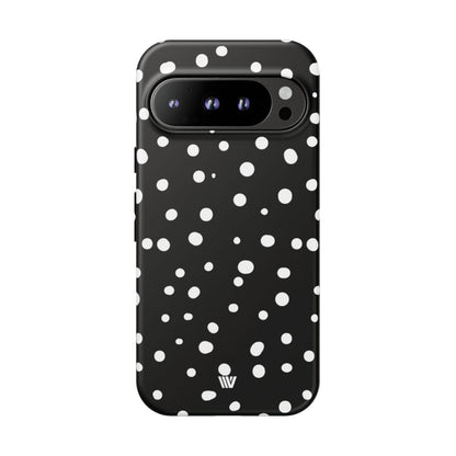 Black and White Dots Tough Phone Case – Google Pixel 9 Pro, Matte