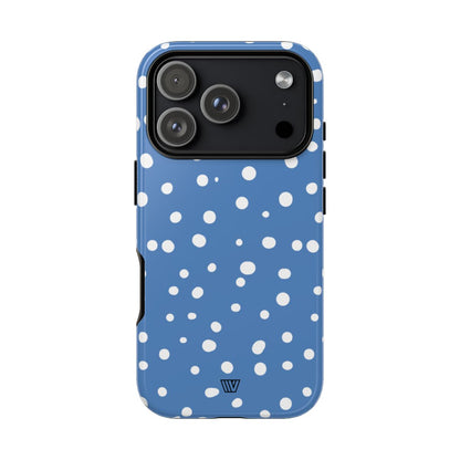 Dusty Blue Dots Tough Phone Case – iPhone 18 Pro, Glossy