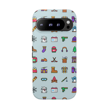 Winter Icons Tough Phone Case – Google Pixel 9 Pro, Glossy