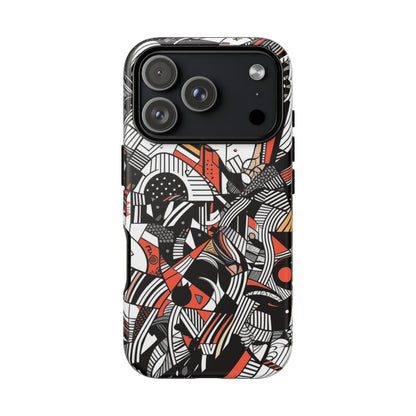 Abstract Doodle #3 Tough Phone Case – iPhone 18 Pro, Matte