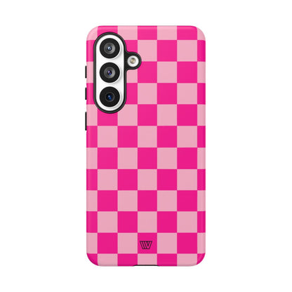 Hot Pink Checkerboard Tough Phone Case – Samsung Galaxy S26 Plus, Matte