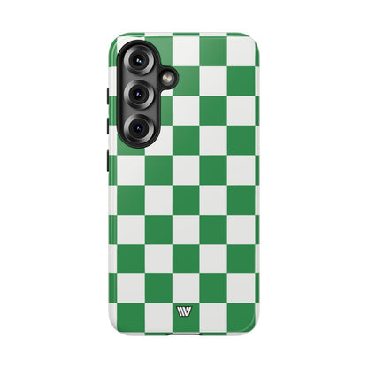 GREEN WHITE CHECKERBOARD | Tough Phone Case