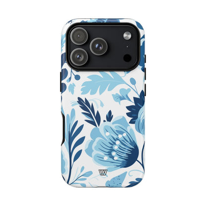 Blue White Flowers Tough Phone Case – iPhone 18 Pro, Matte