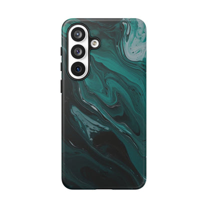 Teal Paint Swirl Tough Phone Case – Samsung Galaxy S26 Plus, Matte