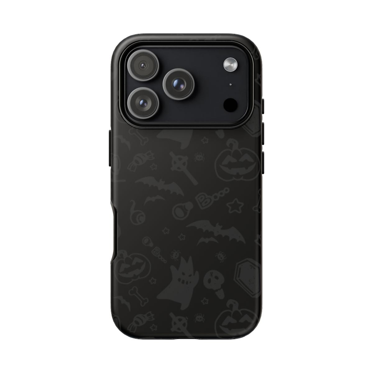 Spooky Halloween Pattern Black Tough Case – iPhone 18 Pro, Matte