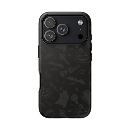 Spooky Halloween Pattern Black Tough Case – iPhone 18 Pro, Matte
