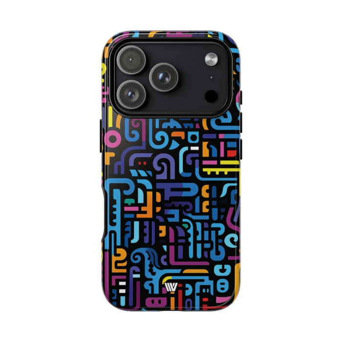 Neon Glyphs Tough Phone Case – iPhone 18 Pro, Glossy