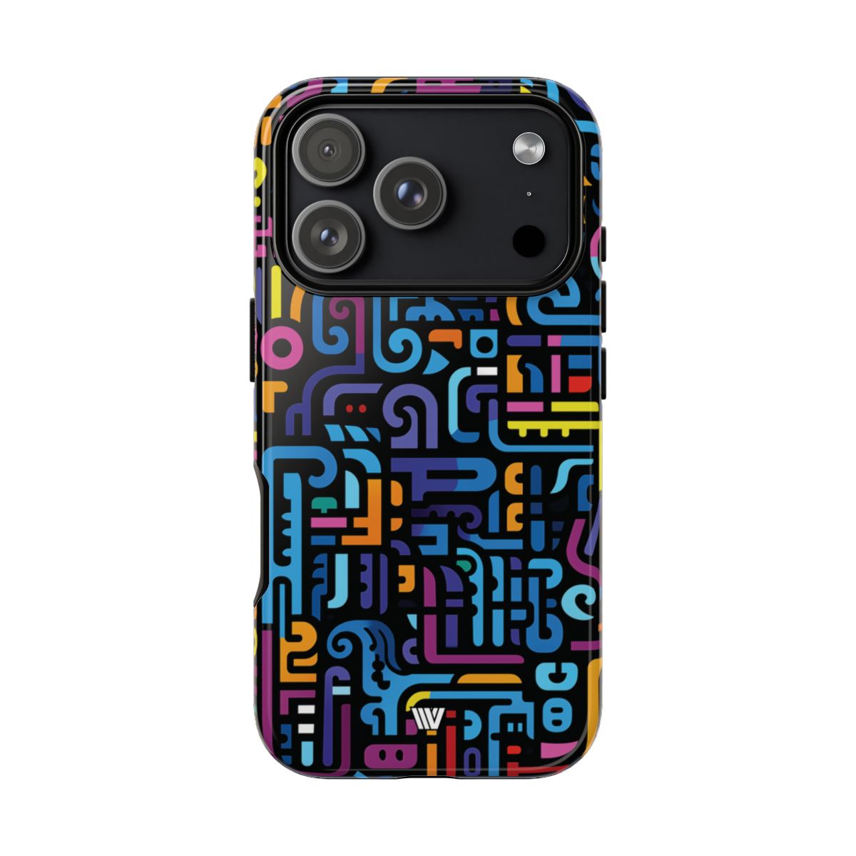 Neon Glyphs Tough Phone Case – iPhone 18 Pro, Glossy