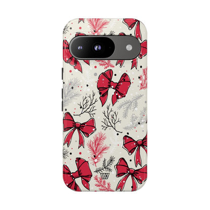Winter Bows Tough Phone Case – Google Pixel 9, Glossy