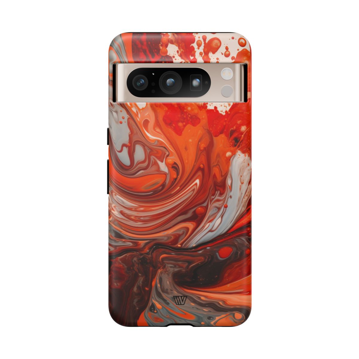White Fire Paint Swirl Tough Phone Case – Google Pixel 8 Pro, Matte