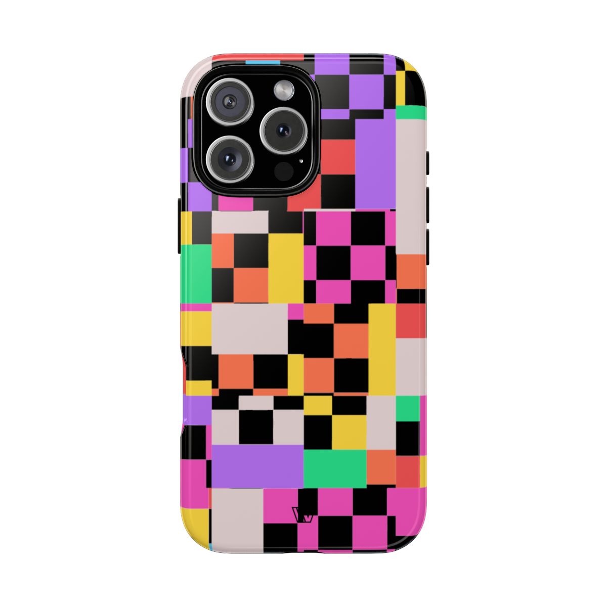 Mashed Up Checkerboard Tough Phone Case – iPhone 16 Pro Max, Glossy