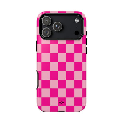 Hot Pink Checkerboard Tough Phone Case – iPhone 18 Pro Max, Glossy
