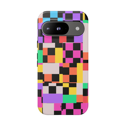 Mashed Up Checkerboard Tough Phone Case – Google Pixel 9, Matte