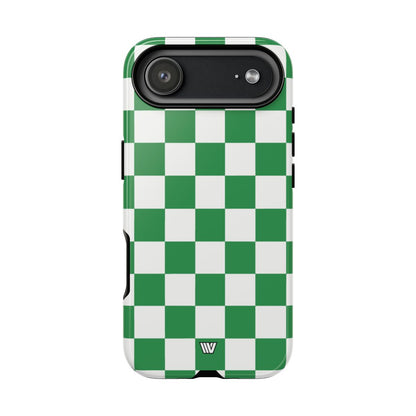 GREEN WHITE CHECKERBOARD | Tough Phone Case