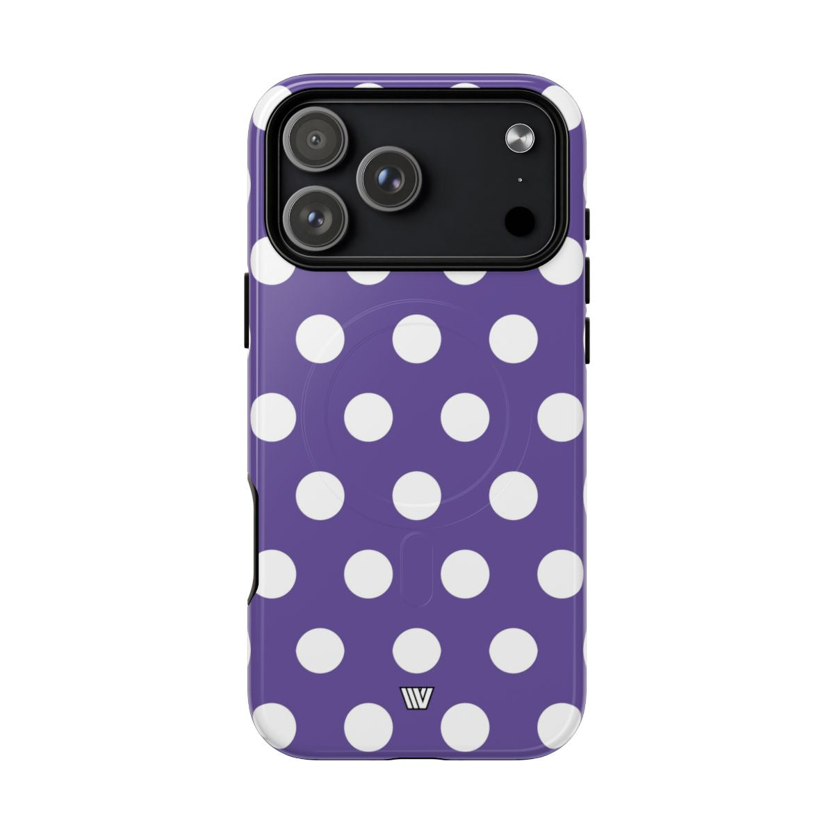 Purple Polka Dots MagSafe Tough iPhone Case – iPhone 18 Pro Max, Glossy