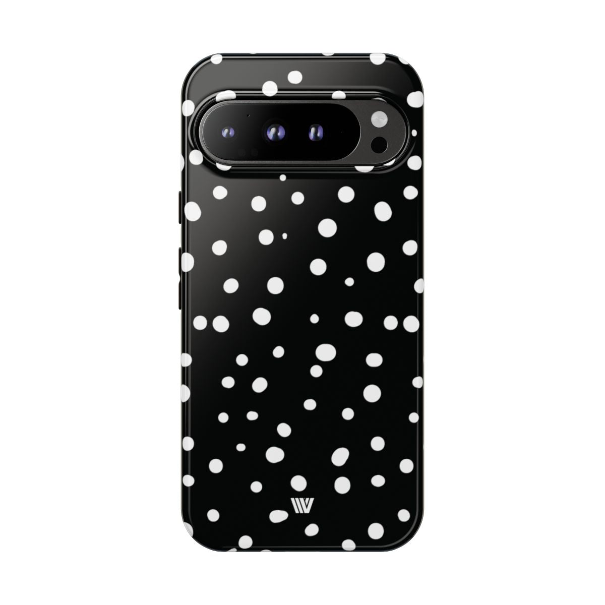 Black and White Dots Tough Phone Case – Google Pixel 9 Pro XL, Glossy