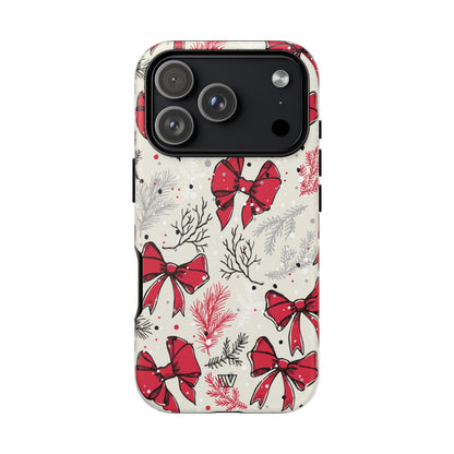Winter Bows Tough Phone Case – iPhone 17 Pro, Matte