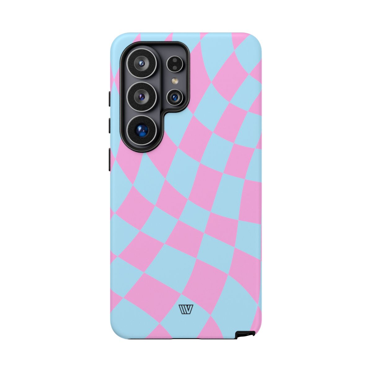 Blue Pink Curvy Checkerboard Tough Phone Case – Samsung Galaxy S26 Ultra, Matte