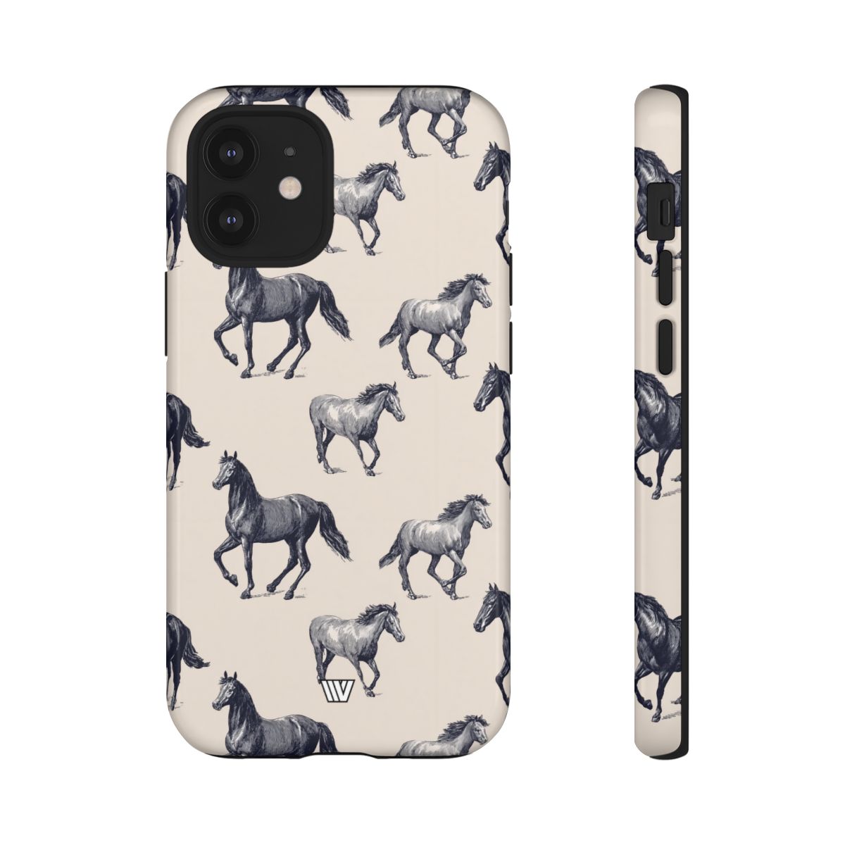 Horse Sketches Tough Phone Case – iPhone 12 Mini, Glossy