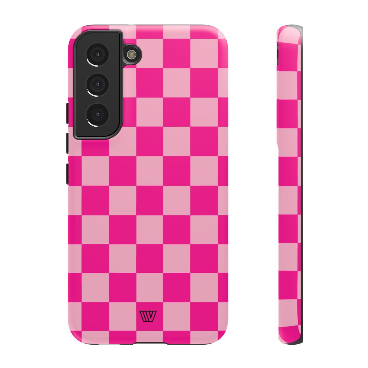 Hot Pink Checkerboard Tough Phone Case – Samsung Galaxy S22, Matte