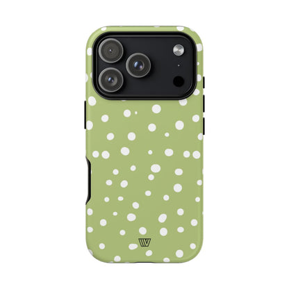 Pale Olive Dots Tough Phone Case – iPhone 18 Pro, Matte