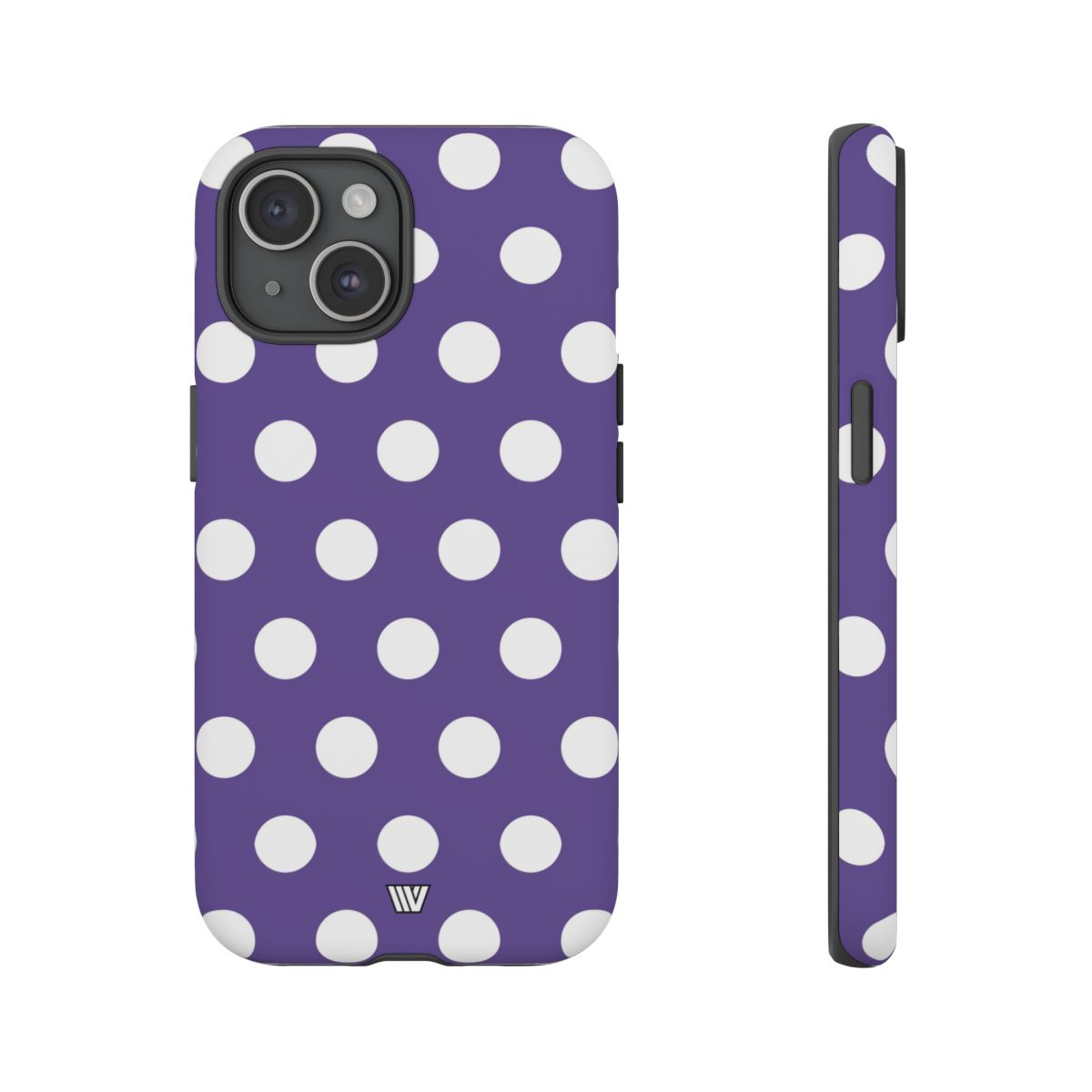 Purple Polka Dots Tough Phone Case – iPhone 15, Matte