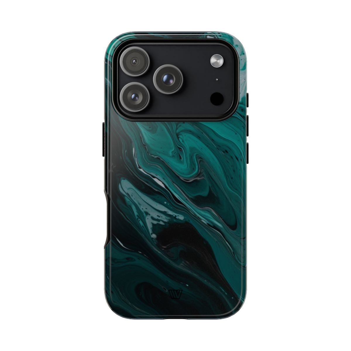 Teal Paint Swirl Tough Phone Case – iPhone 18 Pro, Glossy