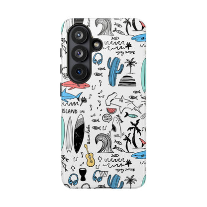 Doodle Beach Party Tough Phone Case – Samsung Galaxy S26, Glossy
