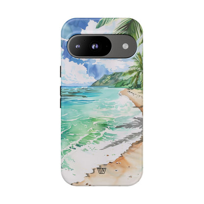 Watercolor Beach Tough Phone Case – Google Pixel 9, Matte